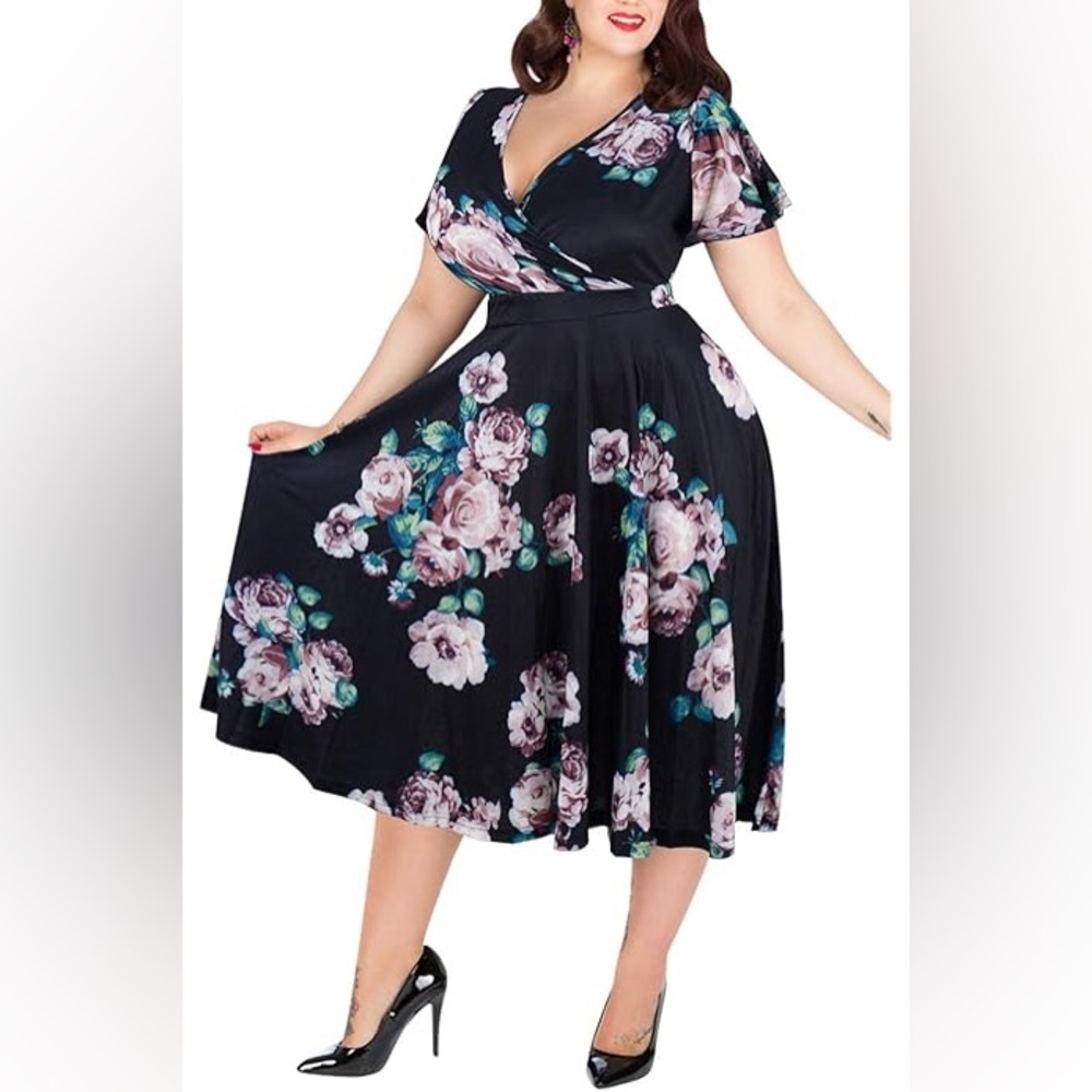 Floral Black Dress